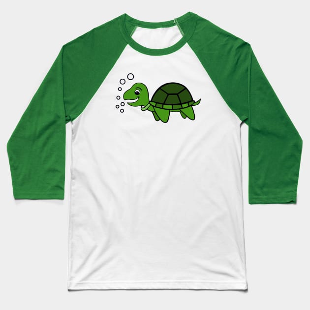 FUNNY Green Turtle Baseball T-Shirt by SartorisArt1